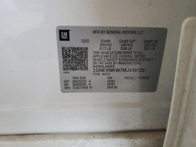 2021 CHEVROLET TRAVERSE H 1GNEVNKW7MJ148725