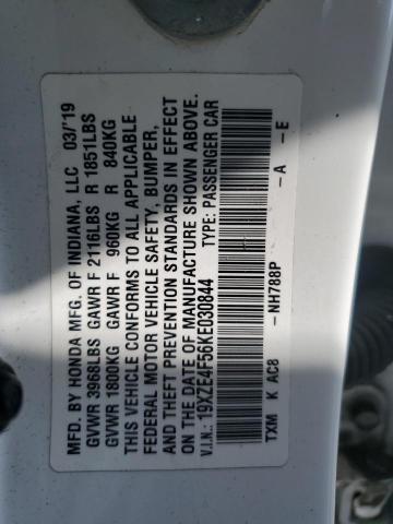 2019 HONDA INSIGHT EX 19XZE4F56KE030844