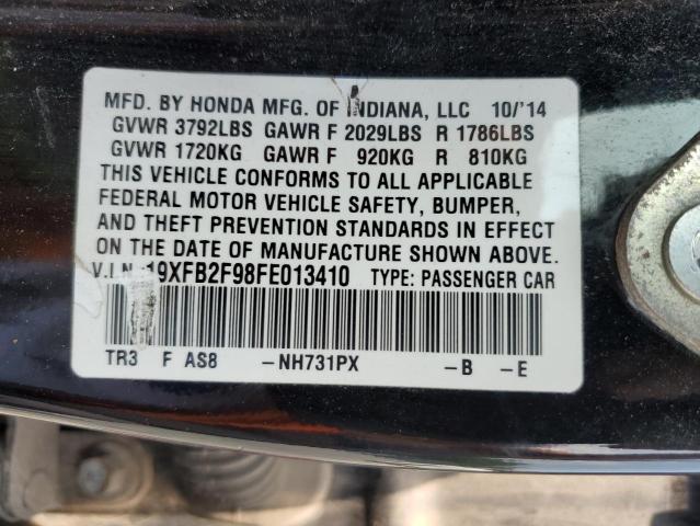 2015 HONDA CIVIC EXL 19XFB2F98FE013410