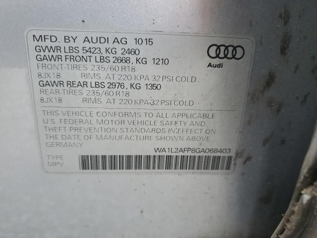 2016 AUDI Q5 PREMIUM PLUS WA1L2AFP8GA068403