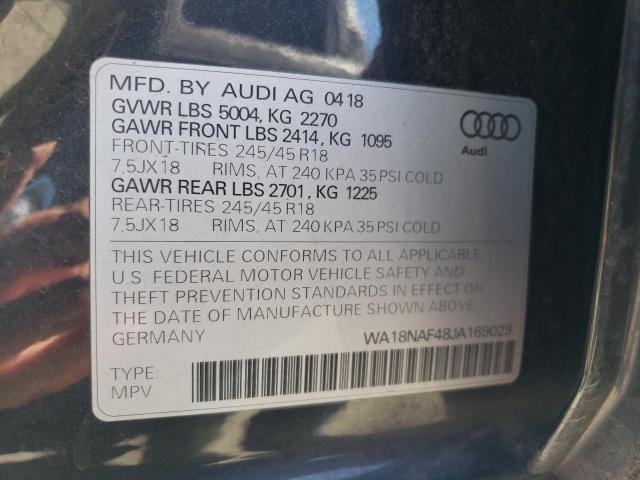 2018 AUDI A4 ALLROAD PREMIUM PLUS WA18NAF48JA169029
