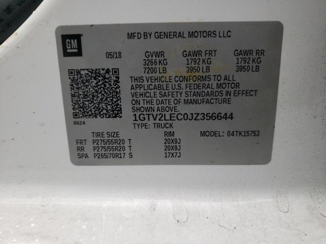 2018 GMC SIERRA K1500 1GTV2LEC0JZ356644