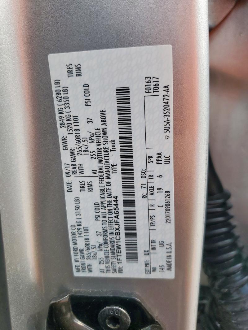 2018 FORD F150 SUPER - 1FTEW1CBXJFA65444