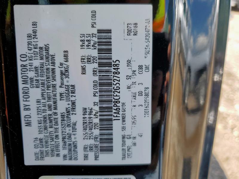 2016 FORD MUSTANG GT 1FA6P8CF2G5278485