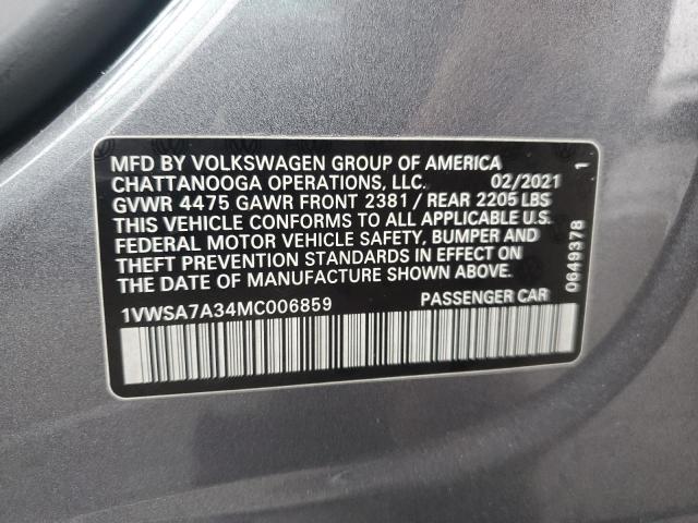 2021 VOLKSWAGEN PASSAT SE 1VWSA7A34MC006859