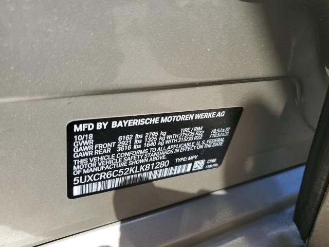 2019 BMW X5 XDRIVE40I 5UXCR6C52KLK81280