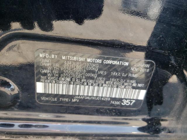 2019 MITSUBISHI OUTLANDER JA4AP3AU1KU014269