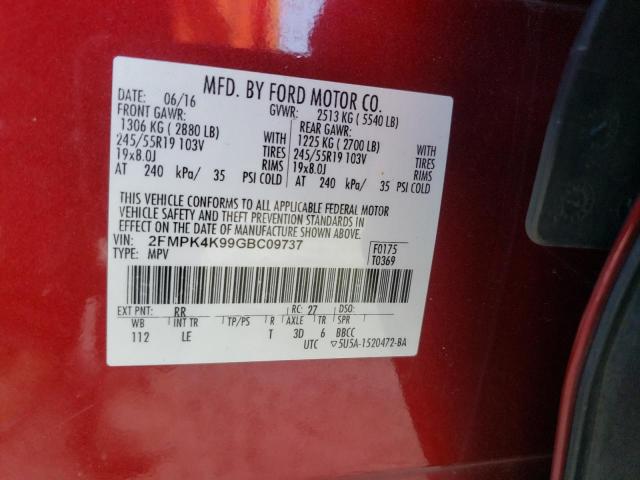 2016 FORD EDGE TITAN 2FMPK4K99GBC09737