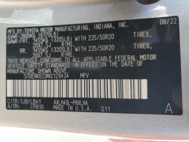 2022 TOYOTA SIENNA LIM 5TDERKEC9NS129434