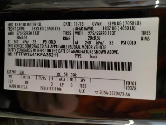 2019 FORD F150 SUPER #3281571390