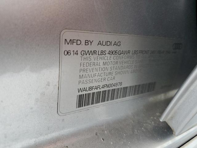 2015 AUDI A4 PREMIUM WAUBFAFL4FN004978