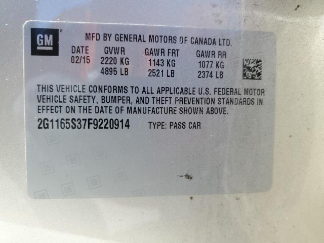 2015 CHEVROLET IMPALA 2G1165S37F9220914