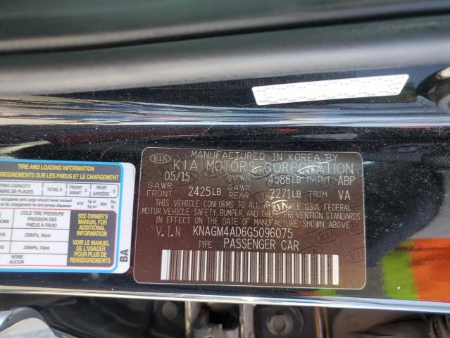 2016 KIA OPTIMA HYB KNAGM4AD6G5096075