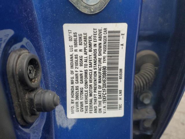 2017 HONDA CIVIC EX 19XFC1F3XHE208690