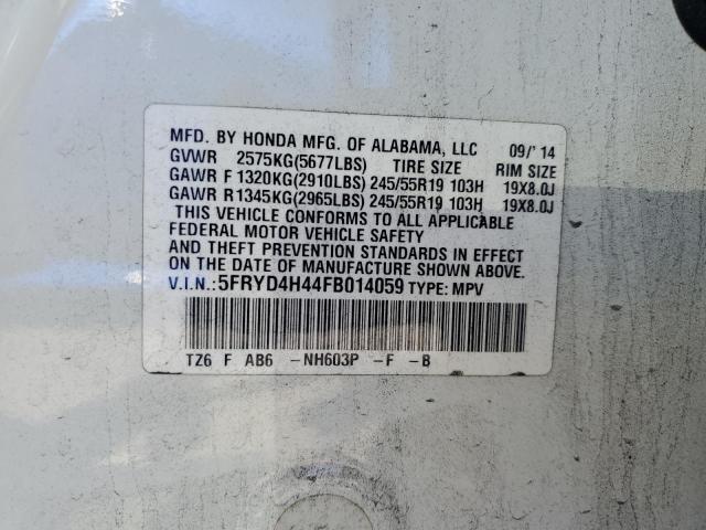 2015 ACURA MDX TECHNO 5FRYD4H44FB014059