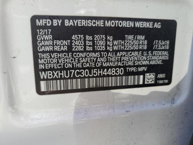 2018 BMW X1 SDRIVE2 WBXHU7C30J5H44830