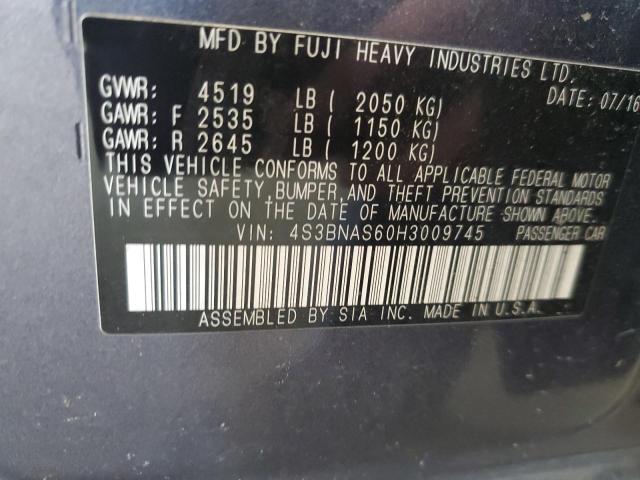 2017 SUBARU LEGACY SPO 4S3BNAS60H3009745