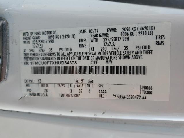 2017 FORD ESCAPE S - 1FMCU0F7XHUD34378