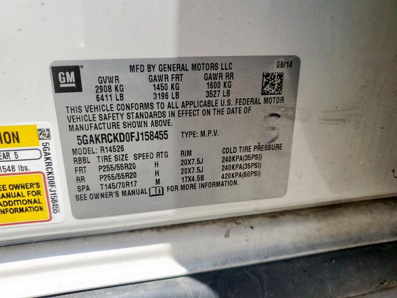 2015 BUICK ENCLAVE 5GAKRCKD0FJ158455