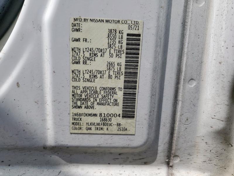 2021 NISSAN NV 1500 S 1N6BF0KM6MN810004