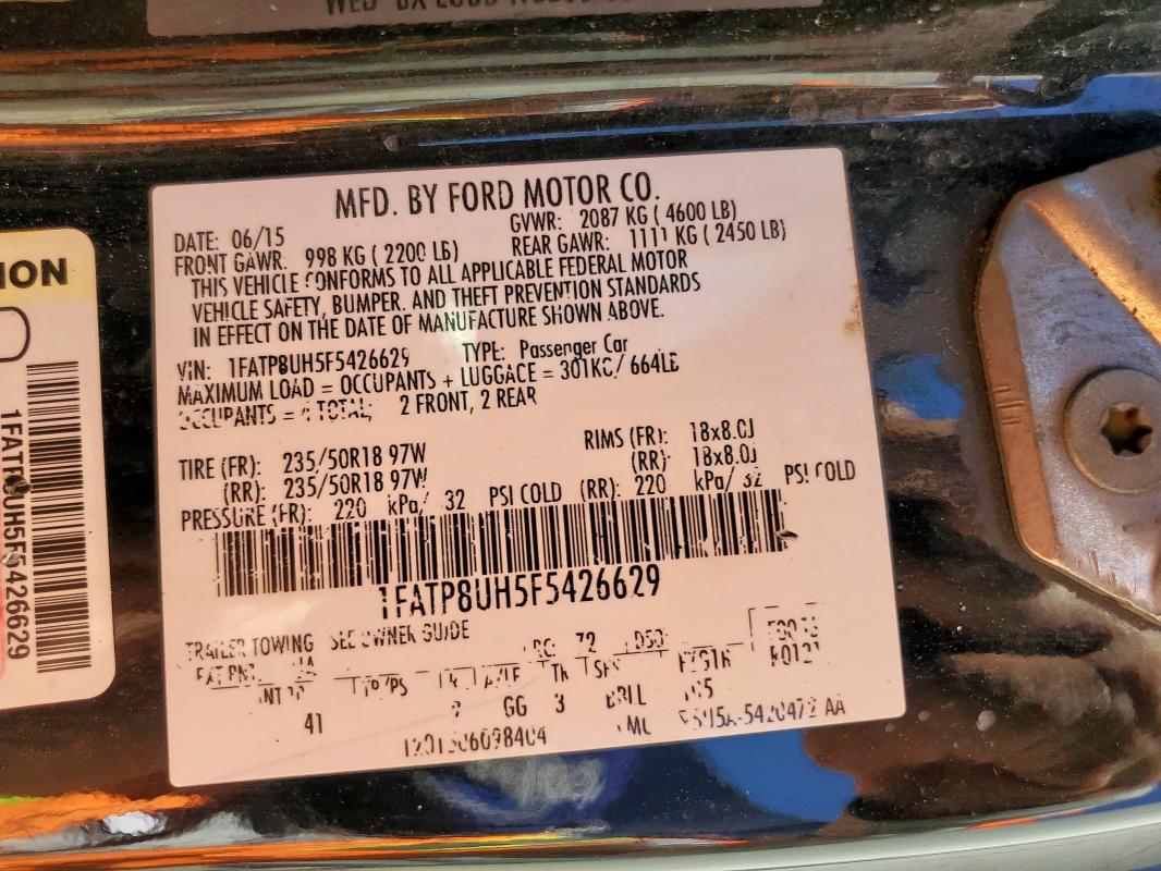 2015 FORD MUSTANG 1FATP8UH5F5426629