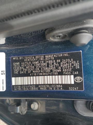2019 TOYOTA CAMRY L - 4T1B11HKXKU747789