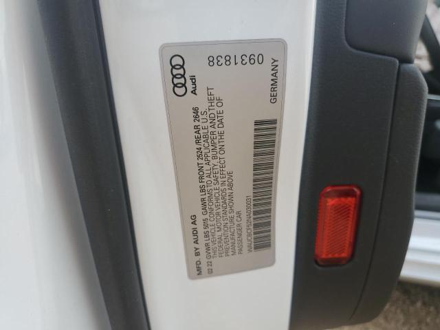 2022 AUDI A5 PREMIUM WAUCBCF52NA030031