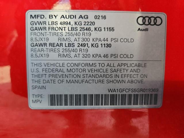 2016 AUDI Q3 PRESTIG WA1GFCFS5GR018369
