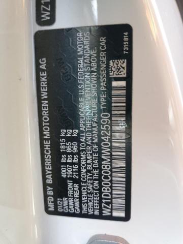 2021 TOYOTA SUPRA BASE WZ1DB0C08MW042590