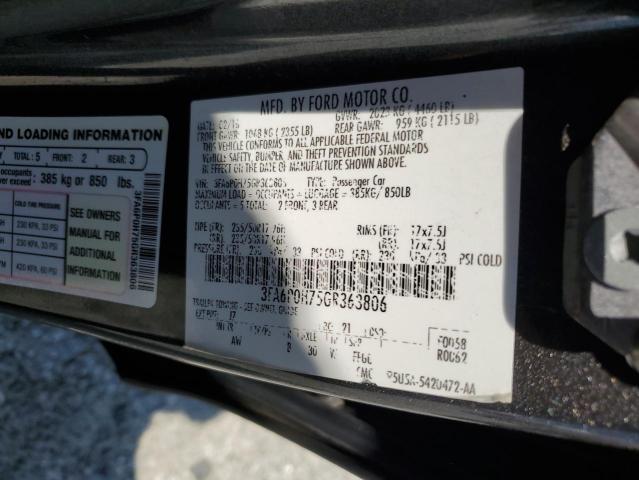 2016 FORD FUSION SE 3FA6P0H75GR363806