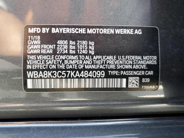 2019 BMW 330XI WBA8K3C57KA484099