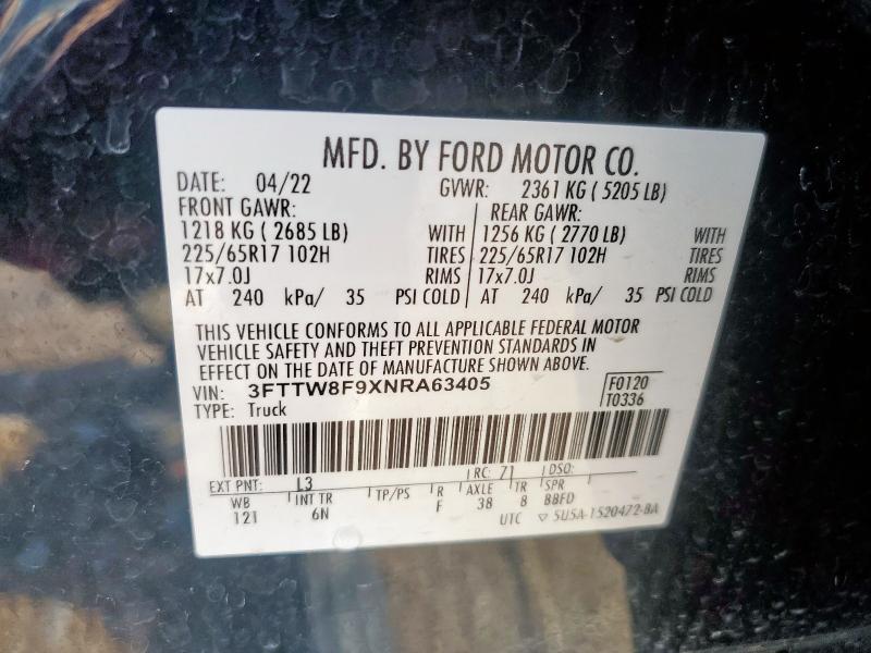 2022 FORD MAVERICK X 3FTTW8F9XNRA63405