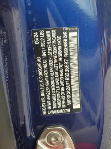 2024 PORSCHE 911 CARRER WP0CA2A91RS238587