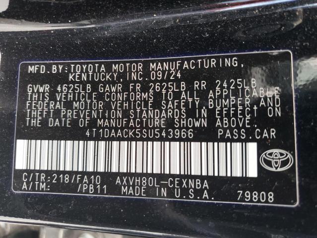 2025 TOYOTA CAMRY XSE 4T1DAACK5SU543966