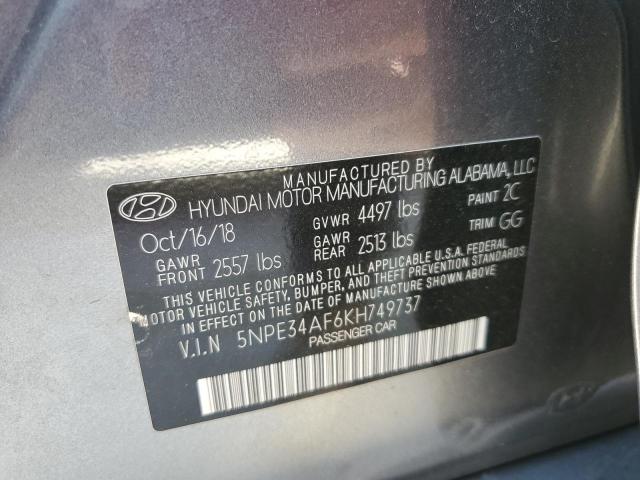 2019 HYUNDAI SONATA LIM 5NPE34AF6KH749737