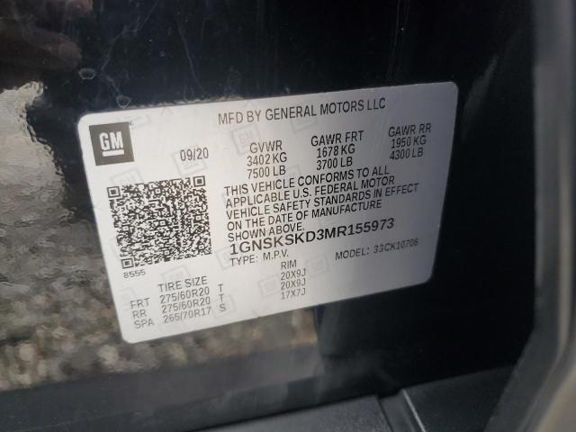 2021 CHEVROLET TAHOE K1500 PREMIER 1GNSKSKD3MR155973