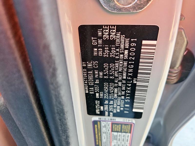 2022 KIA SORENTO SX - 5XYRK4LFXNG120091