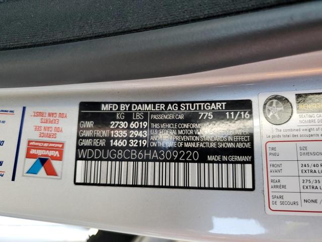 2017 MERCEDES-BENZ S 550 WDDUG8CB6HA309220