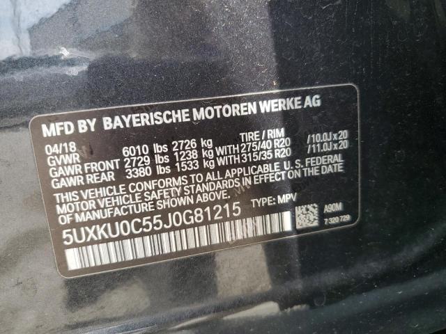 2018 BMW X6 SDRIVE3 5UXKU0C55J0G81215