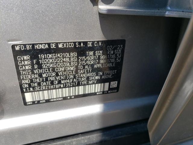 2023 HONDA HR-V EXL 3CZRZ1H78PM735217