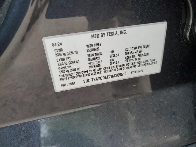 2024 TESLA MODEL Y 7SAYGDEE7RA269511
