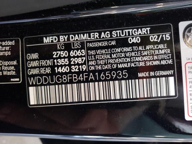 2015 MERCEDES-BENZ S 550 4MAT WDDUG8FB4FA165935