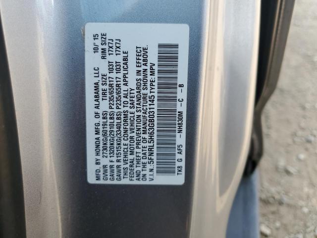 2016 HONDA ODYSSEY EXL 5FNRL5H63GB031145
