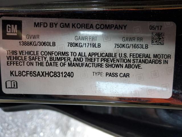 2017 CHEVROLET SPARK 2LT KL8CF6SAXHC831240