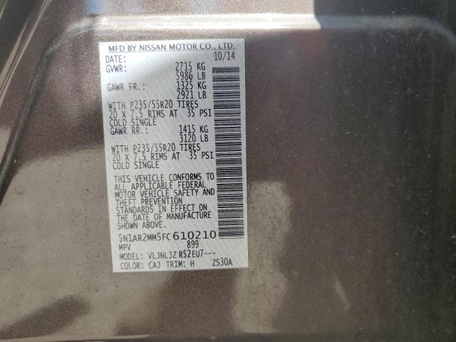 2015 NISSAN PATHFINDER S 5N1AR2MM5FC610210