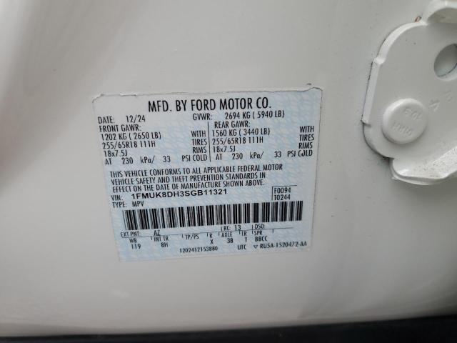 2025 FORD EXPLORER A 1FMUK8DH3SGB11321