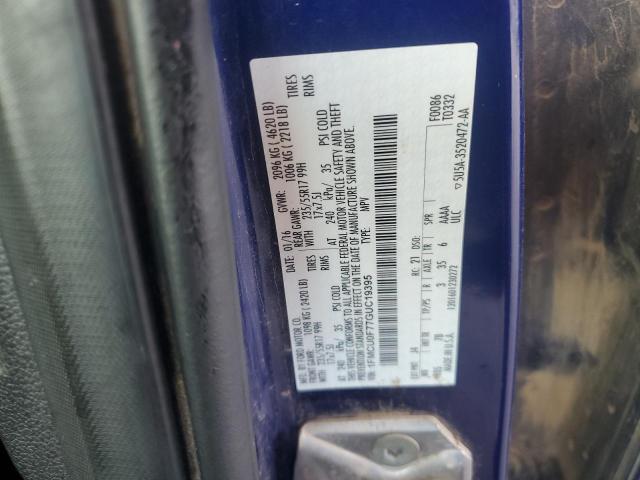 2016 FORD ESCAPE S 1FMCU0F77GUC19395