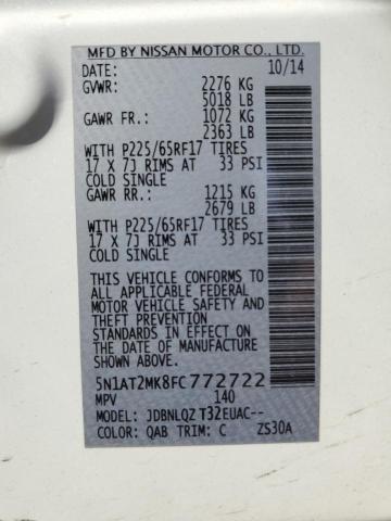 2015 NISSAN ROGUE S 5N1AT2MK8FC772722