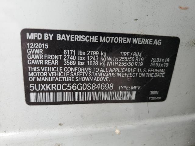 2016 BMW X5 XDRIVE35I 5UXKR0C56G0S84698