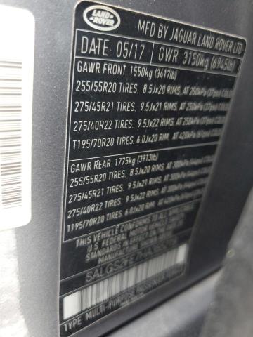 2017 LAND ROVER RANGE ROVE SALGS2FE7HA355219